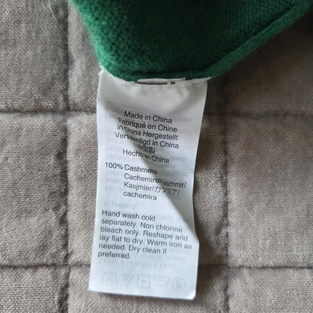 J. Crew 100% Cashmere Salut Sweater - Size XS- Green White- Crew Neck - Picture 5 of 6